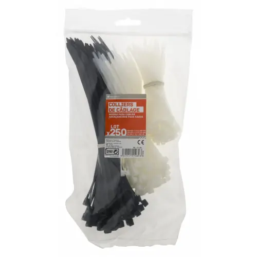 Expédié Aujourd'hui Lot de 250 colliers, Diam.25 à 50 mm, L.100, 140 ou 180mm mm - Centrale Brico