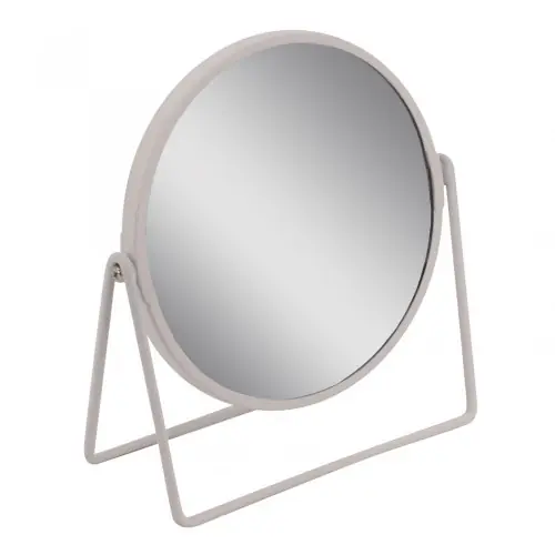 Miroir grossissant x 2 rond à poser, H.16 x l.16 x P.8.5 cm, Basic blanc - Centrale Brico Jusqu'à Épuisement Des Stocks