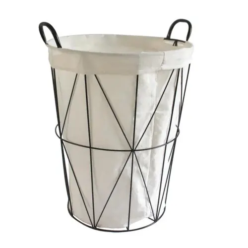 Vente Flash Panier à linge en métal Scandi, noir, l.40 x H.50 x P.40 cm – Centrale Brico