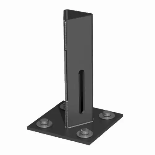 Platine piquet acier galvanisé plastifié à visser gris, H.15.5 cm - Centrale Brico Réduction