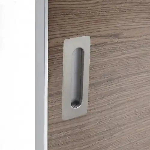 Poignée porte coulissante rectangle zamak nickelé, gris - Centrale Brico Nouvelle Collection