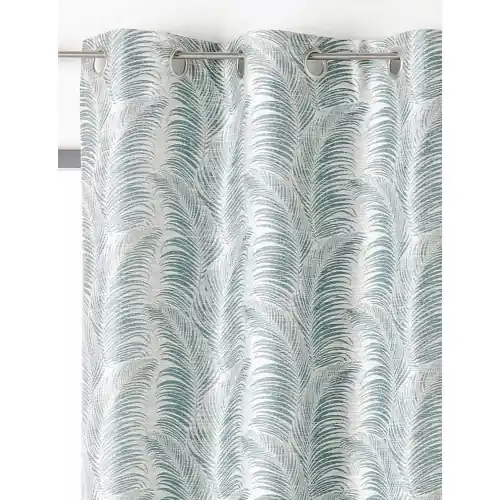 Prix Cassé Rideau tamisant, Palme vert d‘eau l.145 x H.250 cm LINDER - Centrale Brico