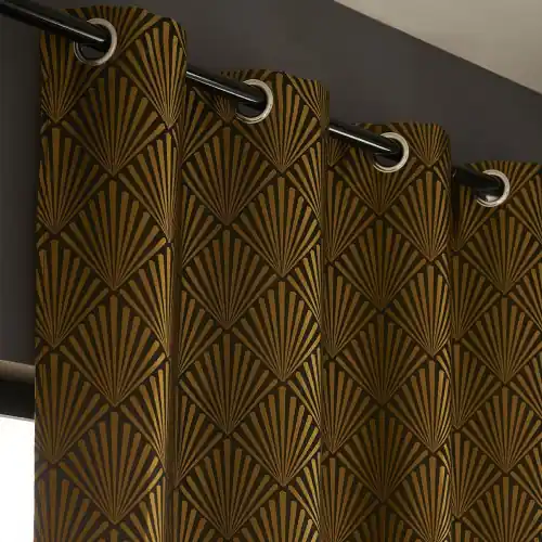 Rideau tamisant, Tilda noir et doré l.140 x H.260 cm - Centrale Brico Achetez Aujourd'hui