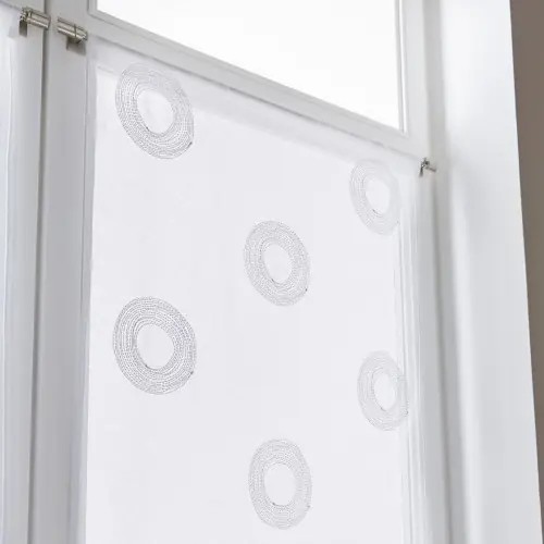 Vitrage tamisant, Cosmos blanc/argent l.90 x H.210 cm – Centrale Brico Quantité Limitée
