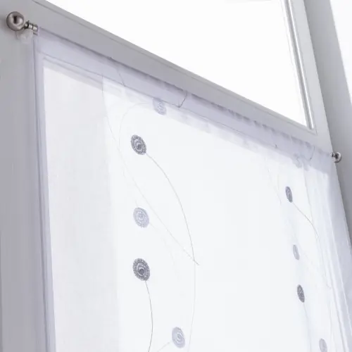 Vitrage tamisant, Orion gris/argent l.90 x H.160 cm – Centrale Brico Haute Qualité