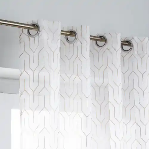 Voilage tamisant, Amber blanc/or l.140 x H.250 cm – Centrale Brico Authentique