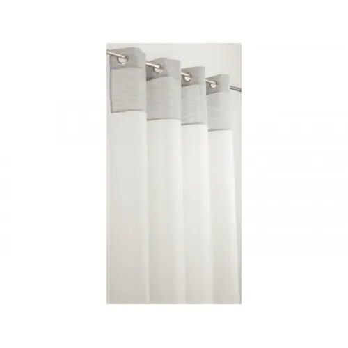 Voilage Tamisant, Tendancia Blanc/Gris L.140 X H.240 Cm – Centrale Brico Acheter En Ligne