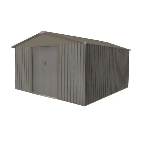 Abri jardin métal – Aspect BOIS VIEILLI 1010 – 9,66 M²- GRIS – CHALET & JARDIN Commander Vite