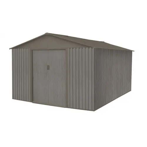 Abri jardin métal – Aspect BOIS VIEILLI 1014 – 13,51 M²- GRIS – CHALET & JARDIN Nouveauté