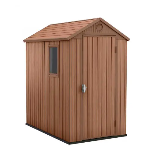 ABRI JARDIN RESINE – DARWIN – 2M² – MARRON – CHALET & JARDIN Prix Bas