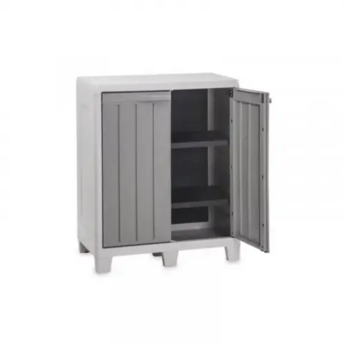 Armoire basse de jardin en résine – 78 cm – FLORIDA XL – gris – CHALET & JARDIN Prix Cassé