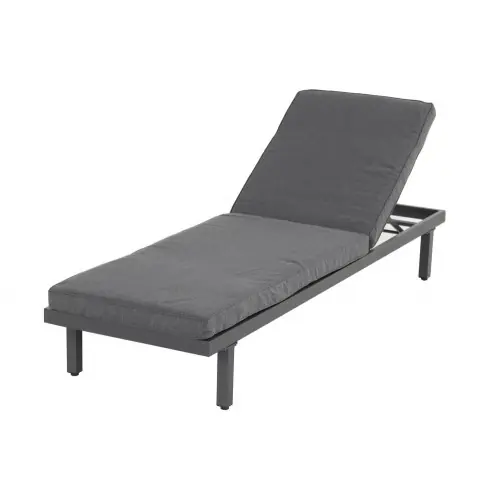 Offre Spéciale Bain de soleil Aveiro en aluminium - matelas en polyester - Anthracite - CHALET & JARDIN