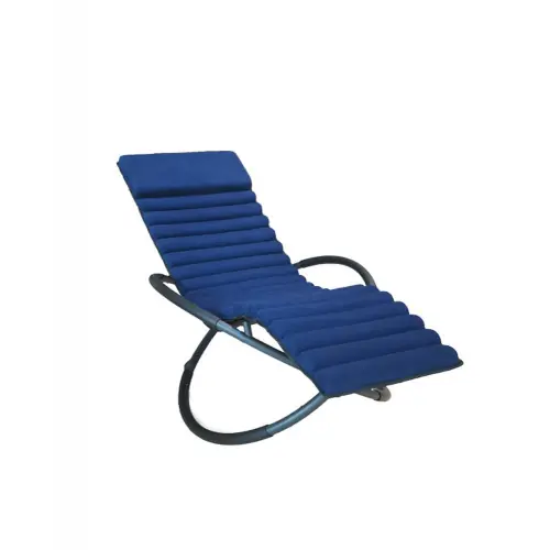 Bain de soleil Swing Luxe Monaco en aluminium – Bleu – CHALET & JARDIN Top Vente