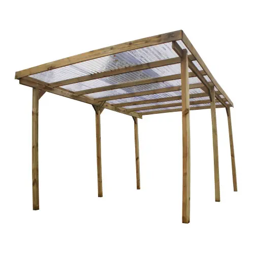 Top Vente Carport en bois avec couverture PVC ondule Imperia 15 m² – CHALET & JARDIN