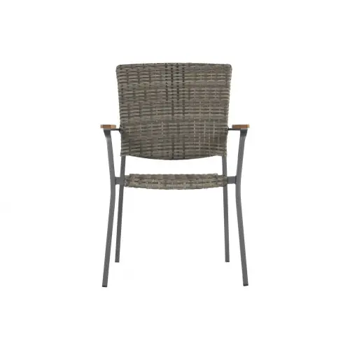 Chaise Sintra en résine tressée - pieds en aluminium - Anthracite/marron grisé - CHALET & JARDIN Expédié Aujourd'hui