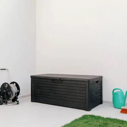 Coffre banc de jardin 550L - Florida - en résine - anthracite - CHALET & JARDIN Soldes
