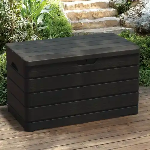 Coffre de jardin en résine 320 kg – 152 cm – DOLOMITI 640L Anthracite – CHALET & JARDIN Prix Choc