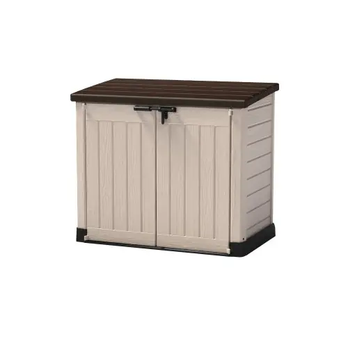 Coffre de jardin en résine multifonctions 1200 l – beige toit plat – CHALET & JARDIN Commander Maintenant