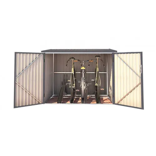 Remise Coffre en métal - 4 Vélos - 4,02m² - 203 x 198 x 157/142 cm - CHALET & JARDIN