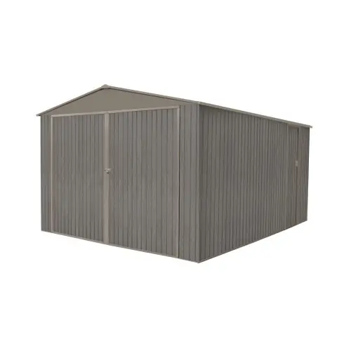 Garage métal – Aspect BOIS VIEILLI – 17,47 M²- GRIS – CHALET & JARDIN Nouvel Arrivage