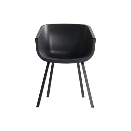 Lot de 2 chaises Amalia Element en résine - pieds en aluminium - Noir - CHALET & JARDIN Bon Plan