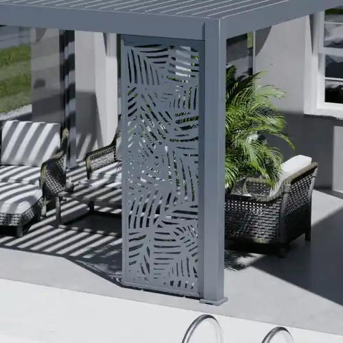 Prix Promo Panneau brise-vue décoratif – Leaf – 1M – Ombréa – Anthracite – CHALET & JARDIN