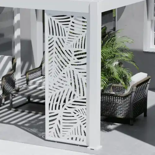 Haute Qualité Panneau brise-vue décoratif – Leaf – 1M – Ombréa – Blanc – CHALET & JARDIN