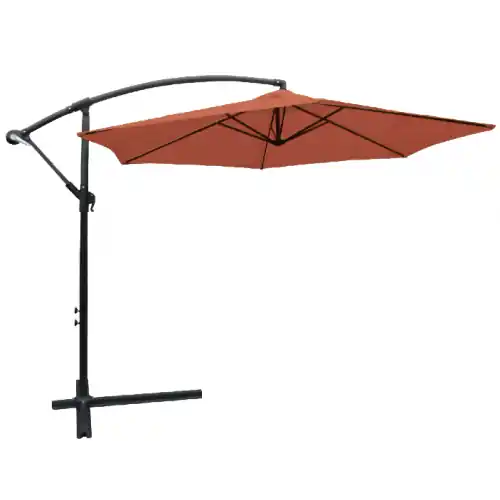 Authentique Parasol déporté rond COLLIOURE - Terre cuite - CHALET & JARDIN
