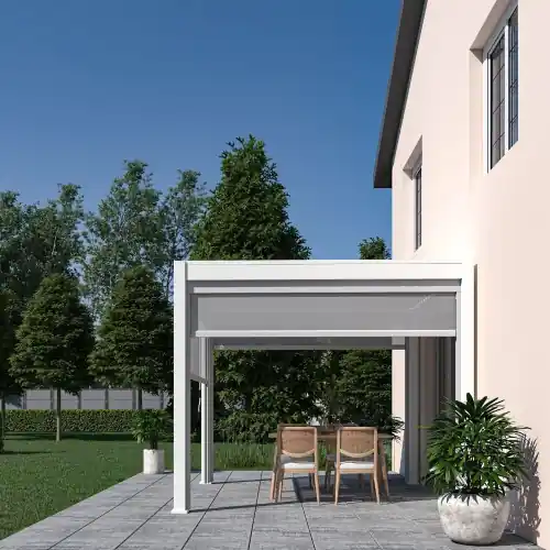 Prix Choc Pergola bioclimatique OmbrPergola bioclimatique - Ombréa 2023 - autoportante alu - 3x3M - 1 store 3M - Blanc - VSéa 2023 autopor - CHALET & JARDIN