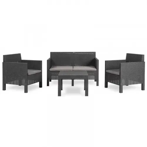 Offre Spéciale Salon de jardin 2 fauteuils + canapé 2 places + table basse résine tressée - PENELOPE - CHALET & JARDIN