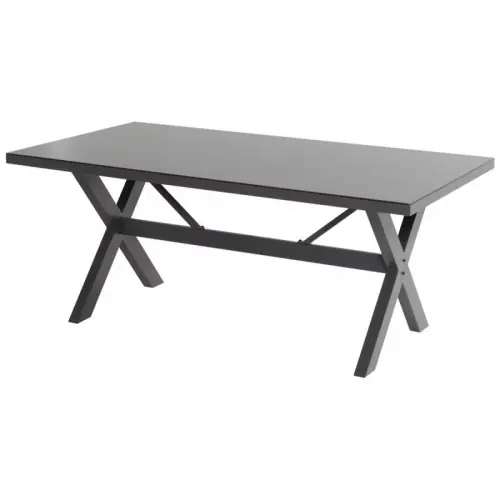 Table de jardin en aluminium et verre céramique 180 x 100 cm – CHALET & JARDIN Livraison Express