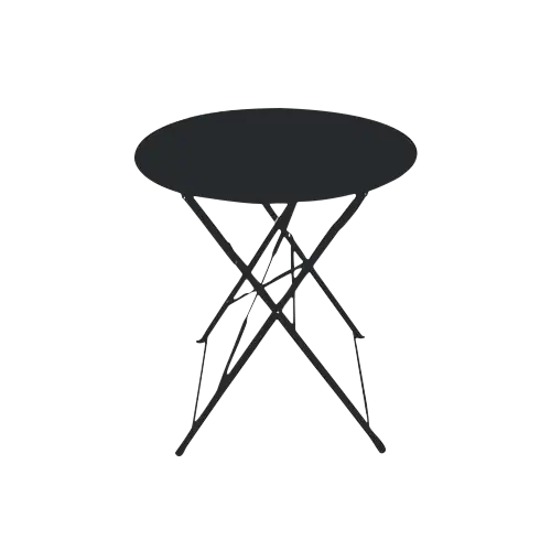 Retour Gratuit Table ronde d‘extérieur pliante Bistro en acier - Noir - CHALET & JARDIN