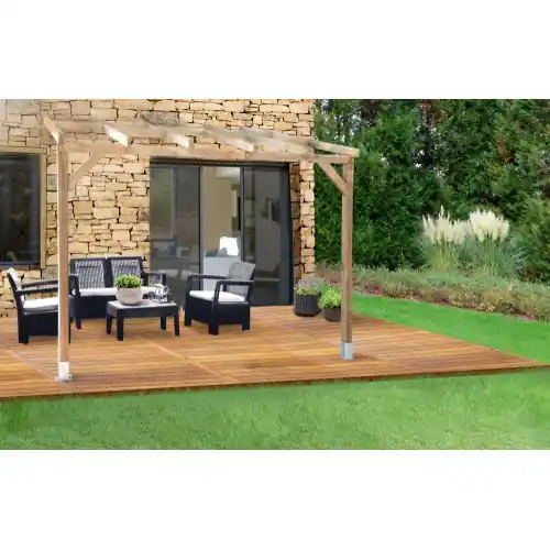 Toit Couv‘Terrasse bois 3X3 – SANS TOIT – CHALET & JARDIN Prix Cassé