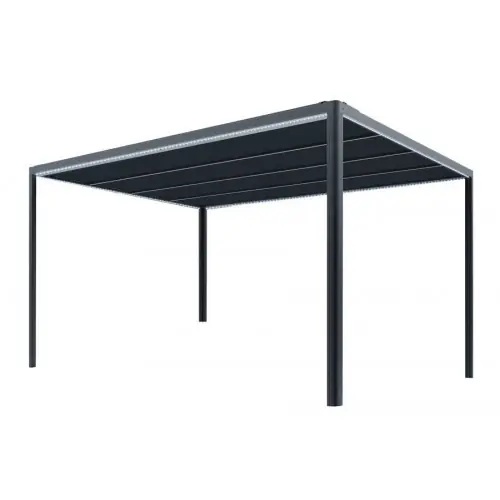 Achetez Aujourd&rsquo;hui TOIT TERRASSE ALU – Couv‘terrasse® E STORE- 9M² – GRIS – CHALET & JARDIN