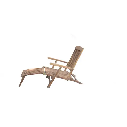 Bon Plan Transat Relax en bois – repose-pied détachable – dossier inclinable – CHALET & JARDIN