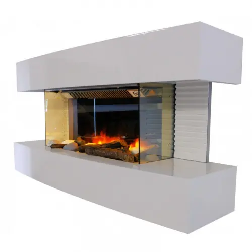 Prix Choc Cheminée électrique décorative « Lounge médium » – 82 x H. 42 cm – Blanche – CHEMIN‘ARTE
