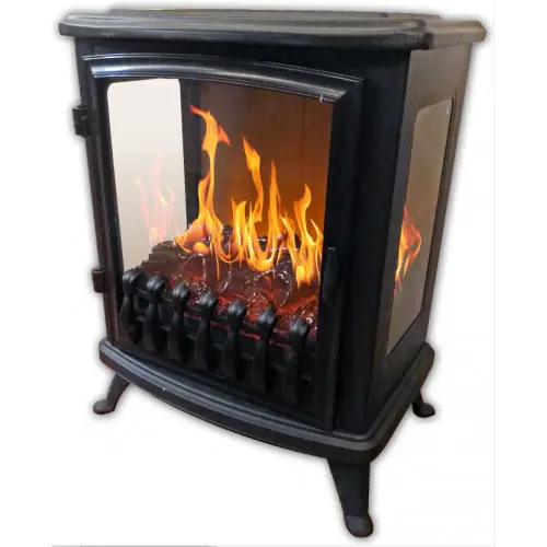 Cheminée électrique « Fire Glass » – noire – CHEMIN‘ARTE Livraison Express