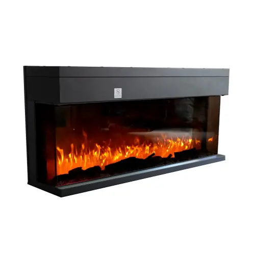 Nouveauté Cheminée encastrable 3D 110cm - 3 faces - 2000 W - Télécommande - CHEMIN‘ARTE