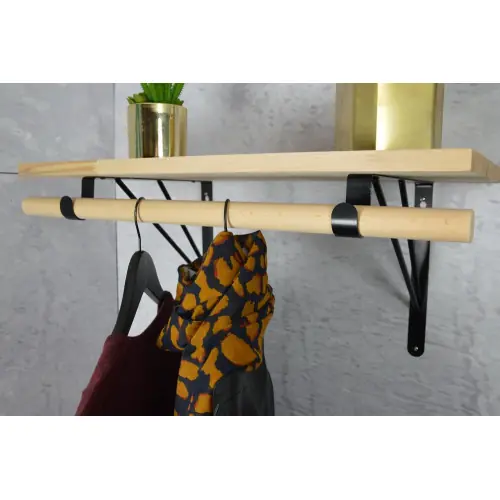 Barre de penderie ronde naturel hêtre brut 1 m – Cime Meilleure Vente