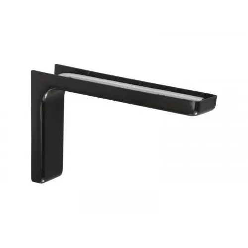 Livraison Express Equerre Léonard Acier Plastifié Noir, H.11.4 X P.18 Cm - Cime