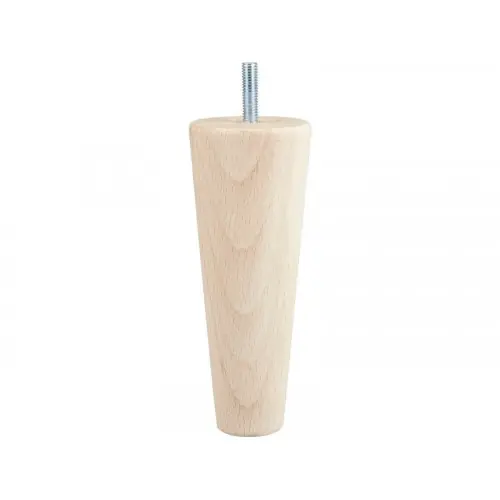 Lot de 4 pieds de meuble conique fixes hêtre brut blanc/beige, 15cm - Cime Commander Maintenant