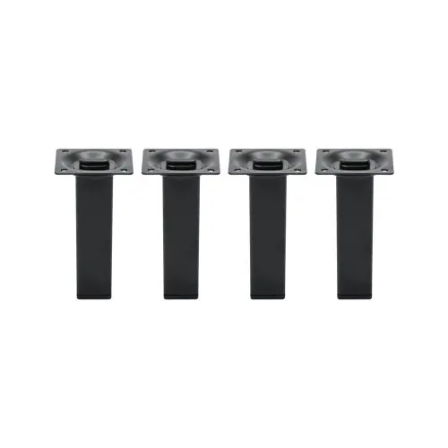 Achat Immédiat Lot de 4 pieds de meubles CIME fixe carré, acier noir produit sans finition Ht. – Cime