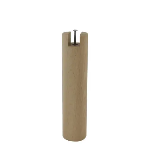 Réduction Pied de lit à encoche cylindrique hêtre vernis CIME H.30 x Diam. 6,8 cm - Cime