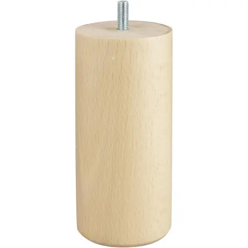 Satisfait Ou Remboursé Pied de lit cylindrique hêtre verni, H.15 cm x Diam. 6,8 cm CIME - Cime