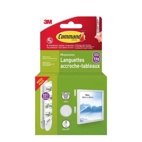 Languette accroche tableau moyen modele lot de 24 - COMMAND Commande En Gros