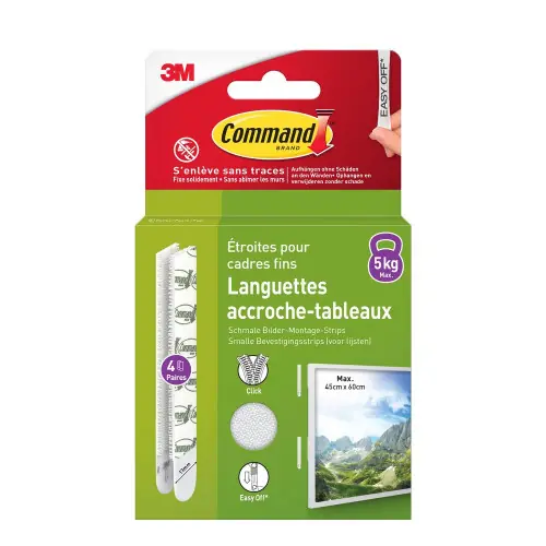 Acheter Direct Languette adhesive blanc lot de 8 - COMMAND