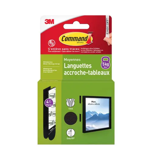 Meilleur Choix Languette de fixation pour tableau moyen modele noir lot de 8 – COMMAND