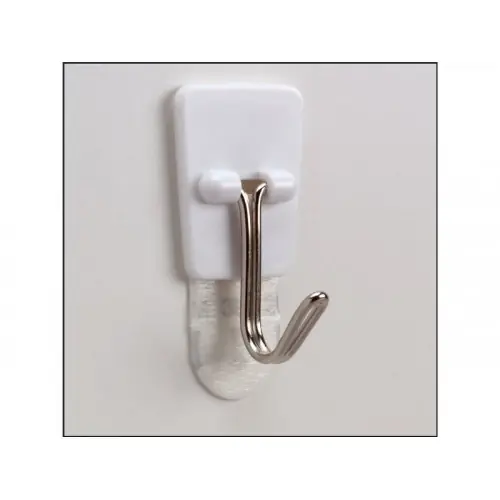 Lot De 3 Crochets Adhésif Plastique Pointe Métal, Blanc 0.225 Kg - COMMAND Remise