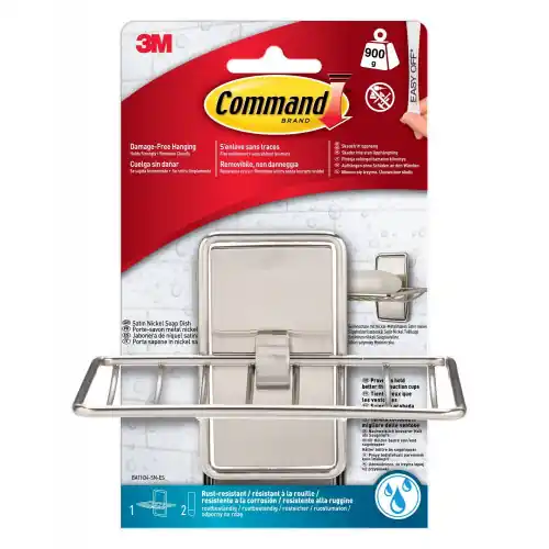 Porte-savon acier COMMAND, chromé - COMMAND Meilleur Prix