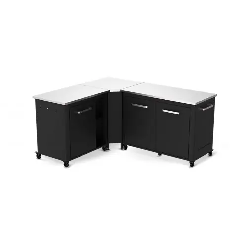 Réduction Cuisine extérieure modulable avec angle – modules 120 cm et 90 cm – plan de travail inox – Cozze